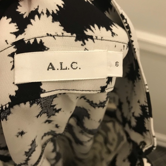 A.L.C. Corso Skirt 6 Silk Flowers Black White Floral high low long blooms - Picture 9 of 13